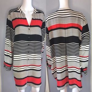 Chico Striped Tunic Blouse Size 3